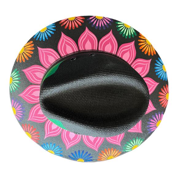 HAT MEXICAN Artisanal Hand Painted Fedora Floral Sombrero Panama Bohemian Black main image 4